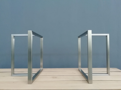 brushed stainless steel table legs metal 