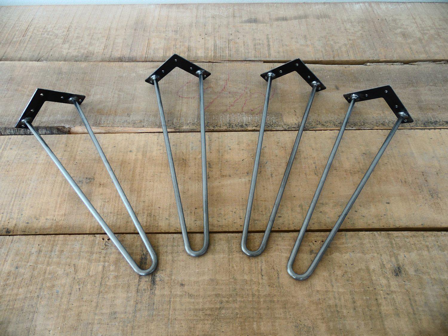 Coffe Table Legs, 16"  Hairpin Table Legs, Rod 10mm, Height 12" To 16" Set(4)