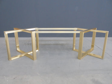 contemporary brass table base brushed satin finished