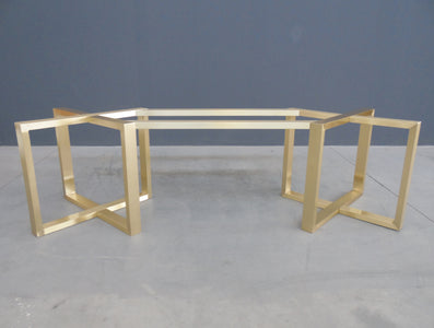 contemporary brass table base brushed satin finished