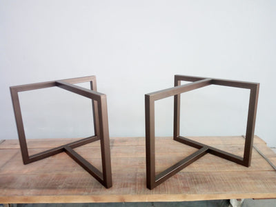 dark bronze t look trestle table legs metal