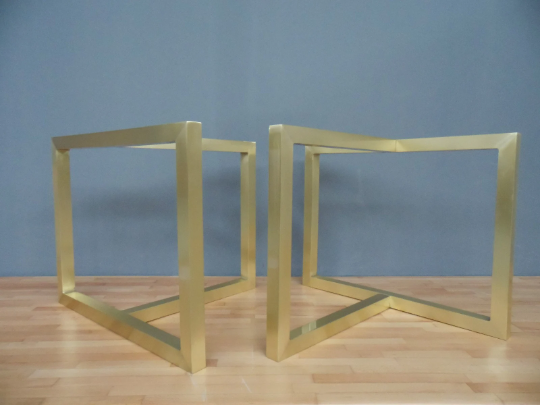 28" X 35" X 26" Brass Table Trestle Height 26" 32" Set(2)