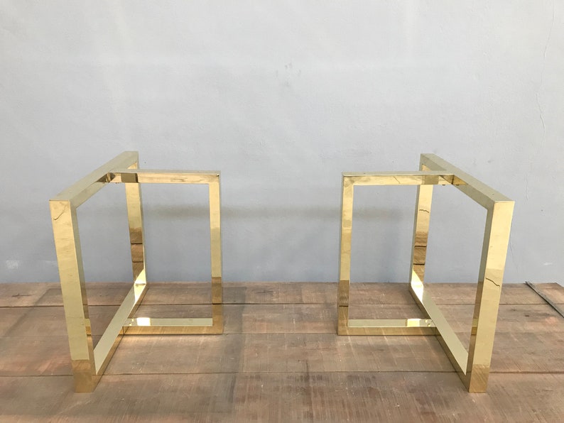 Brass Table Legs , 28" X 28" X 25" Dining Trestle Table Legs ( Height 26" - 30") Set(2)