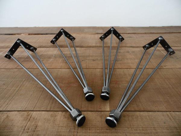 hairpin table legs brushed metal 
