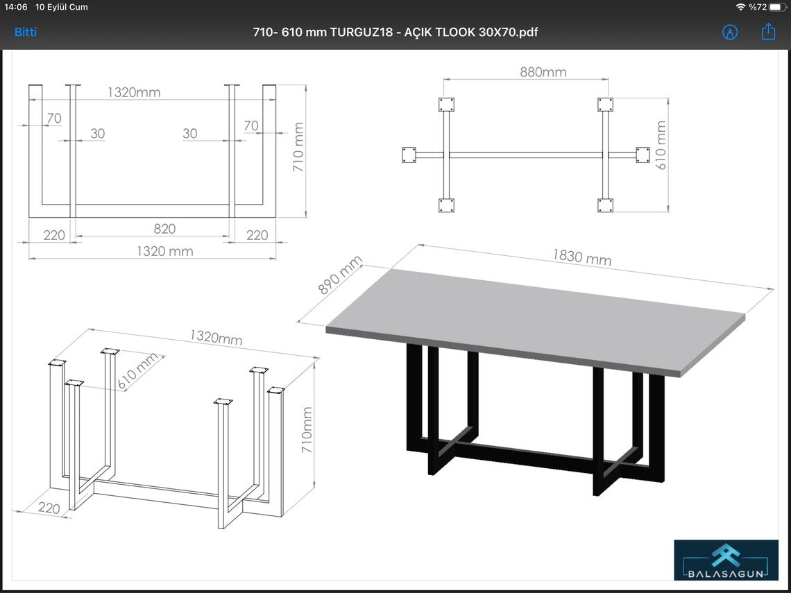 Steel Dining Table Base | Modern & Contemporary Office Table | Conference Table | HATTI 2452