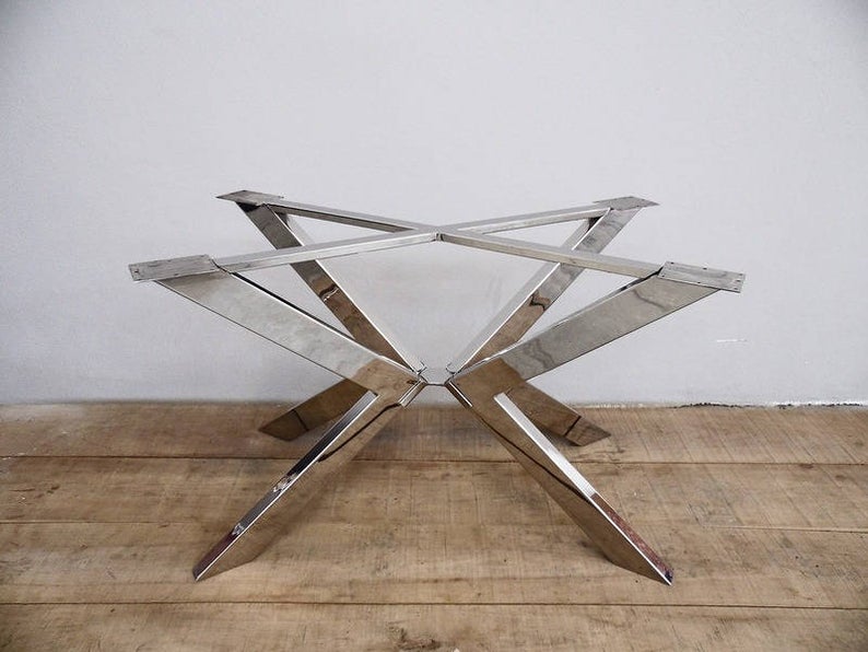 Stainless Steel Modern Design Table Base , 28" H x 24" W x 52” L TUG - , height 26" - 30”