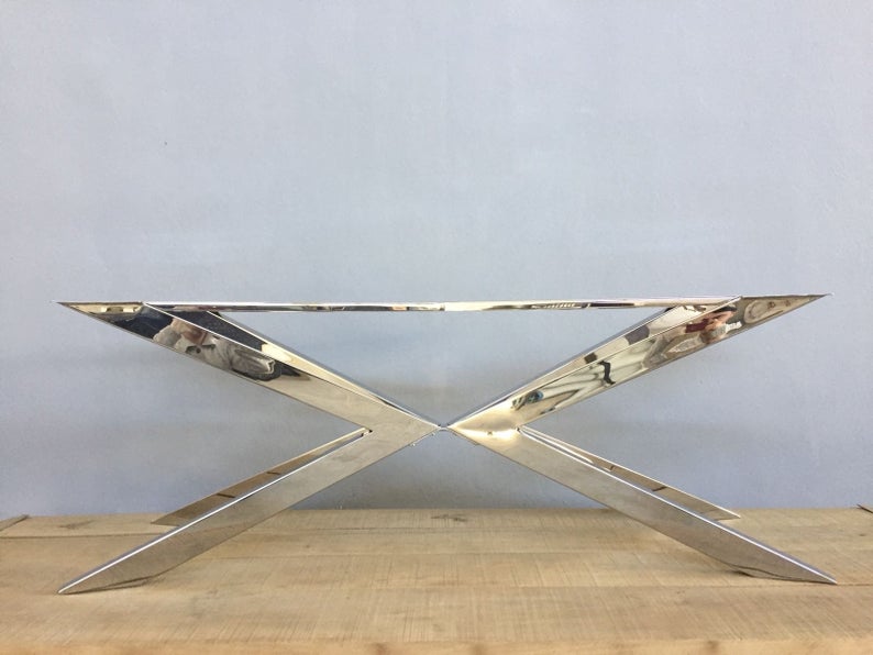 Stainless steel polished table base 