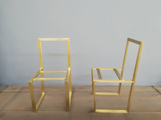 Brass Chair Base Trapezoid Metal Leg For Chair