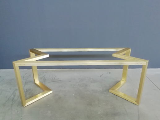 28" H x 28” W x 72” L  Bracket Brass  Dining Table Base, Height 26" - 32"