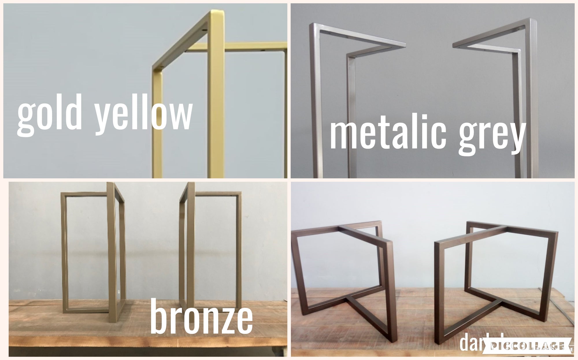 metallic colors table legs metal