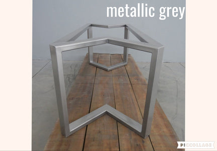 metallic grey table base metal