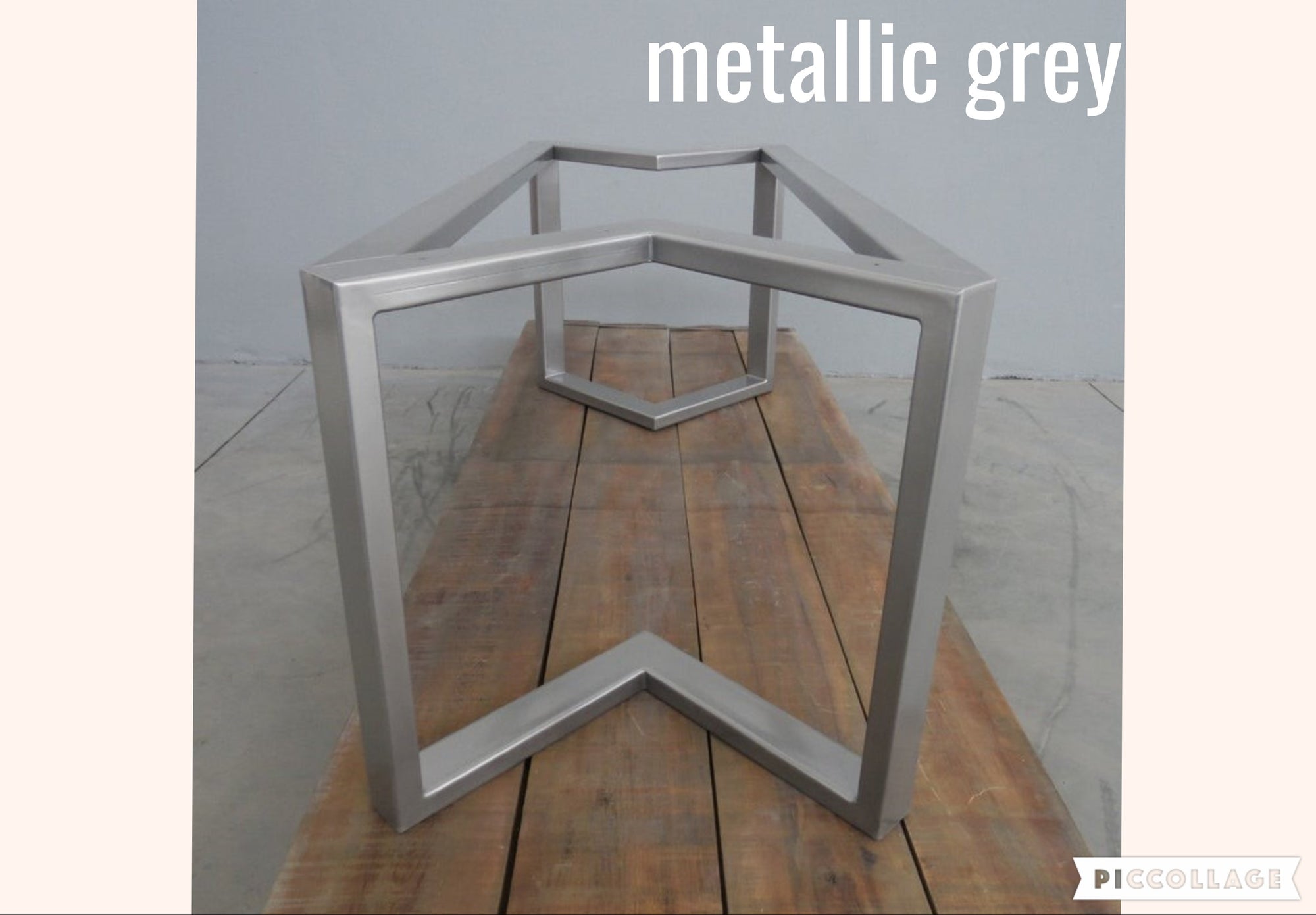 metallic grey table base metal