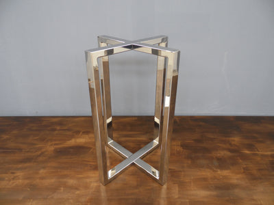 modern polished stainless steel table base
