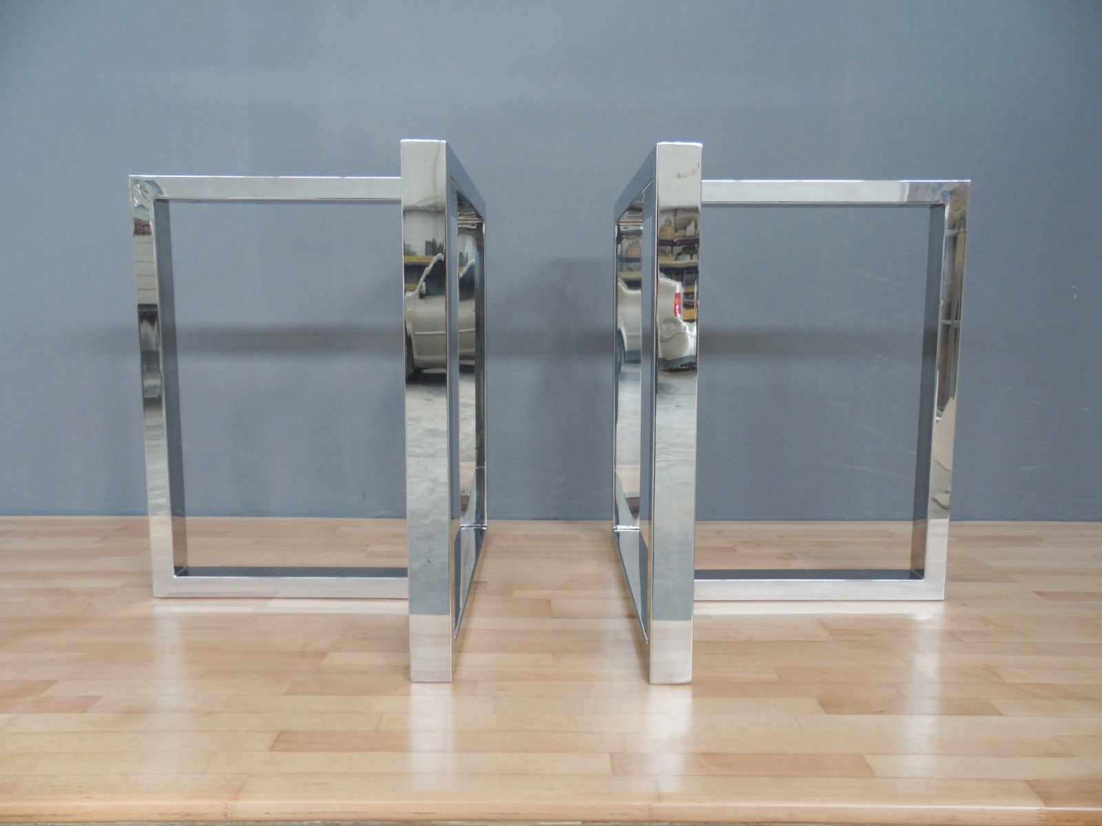 28"X 28"X16" Trestle Stainless Steel Dining Table Legs , height 26" - 32" Set(2)