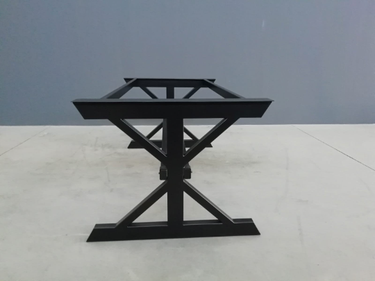 Metal Trestle Farmhouse Dining Table Legs  , 28"H x 35" W x 72” L Industrial Steel Table Base