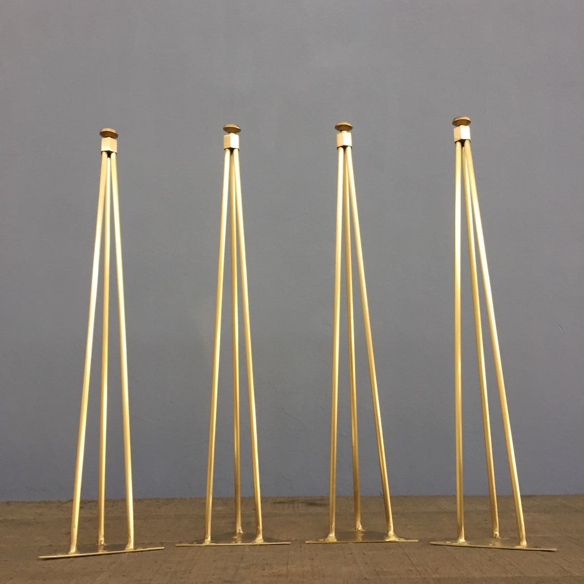 pin nuts brushed brass table legs (2)