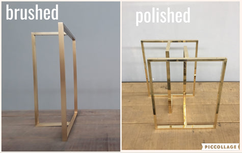 polished brushed brass dining table legs