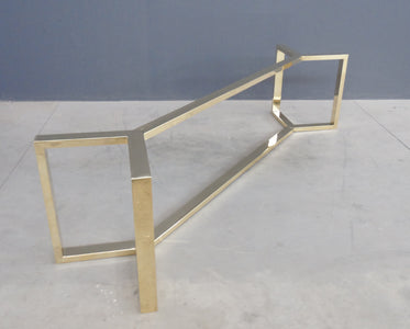 polished brass table base for glass table