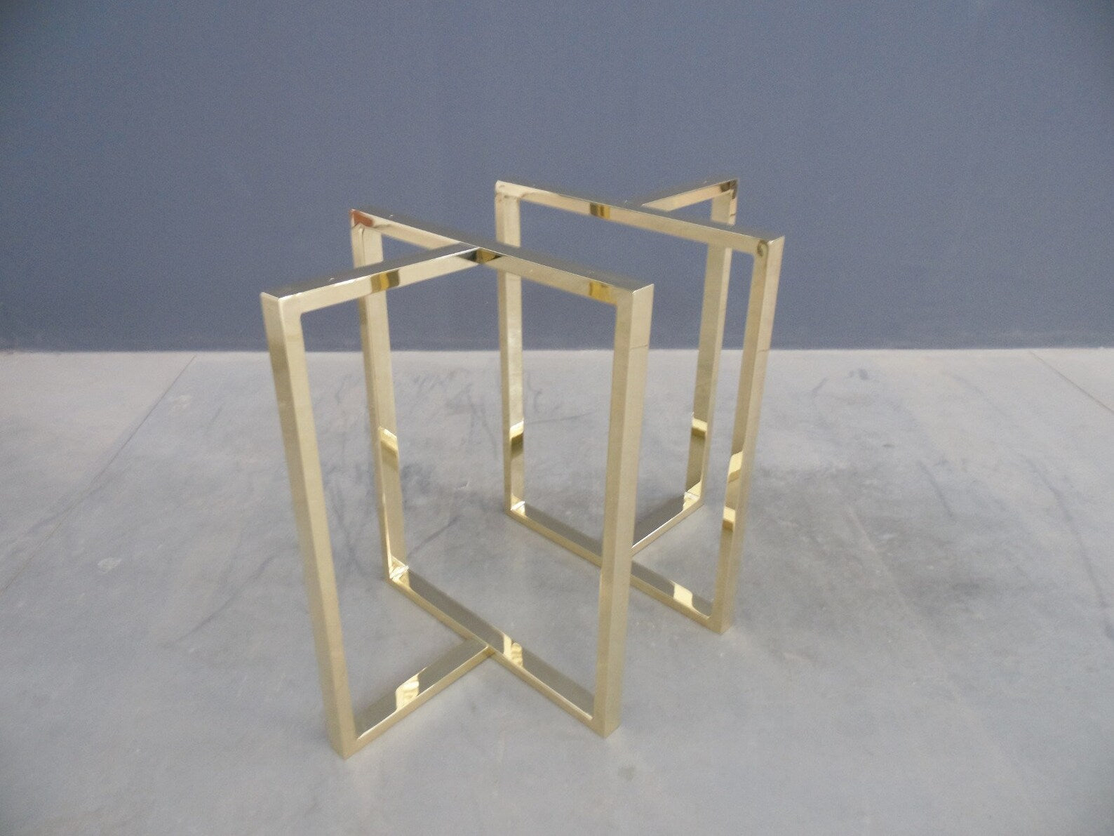 Brass Counter Height Legs |40" X 23" X 11" T Look Table Trestle Brass Table Legs | Set(2)