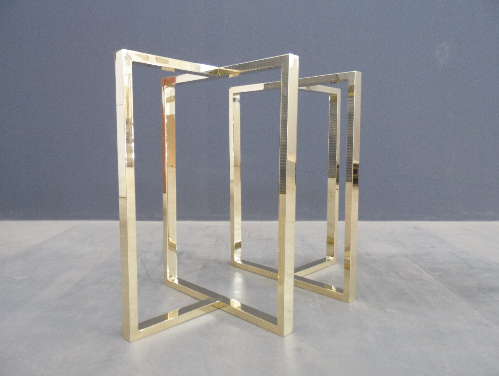 Brass Counter Height Legs |40" X 23" X 11" T Look Table Trestle Brass Table Legs | Set(2)