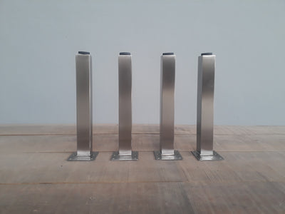 post table legs brushed stainless steel