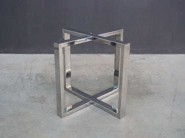 Heavy-duty 35" round table base in stainless steel. Perfect for large glass dining tables. 