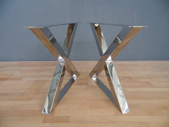 Stainless Steel Coffee Table Legs, Ottoman Legs, 15" X 21"  X-frame Bench Legs