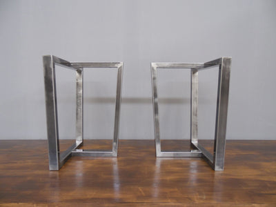 steel frame table legs matte clear coated