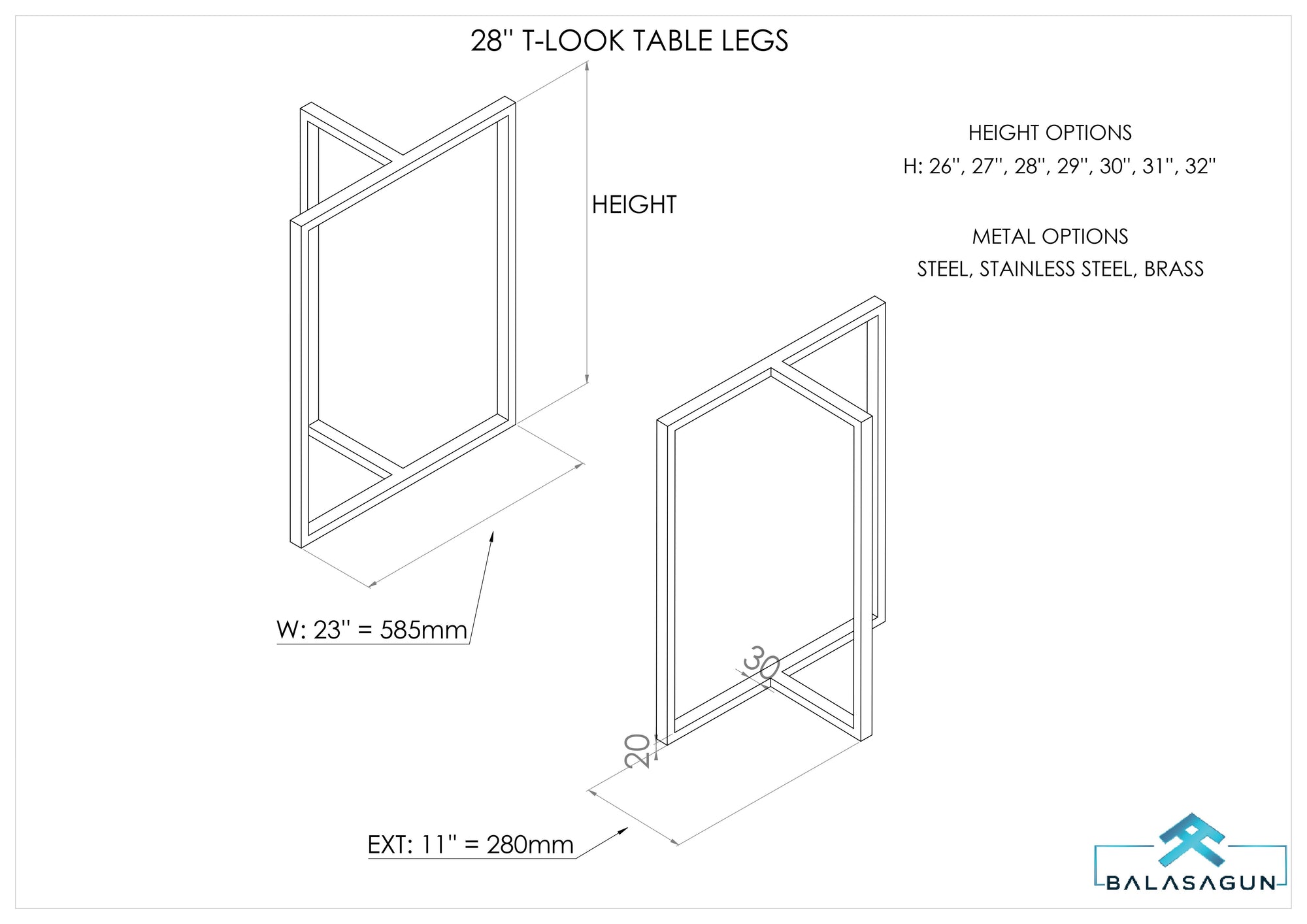 t shaped 2030 metal table legs t look