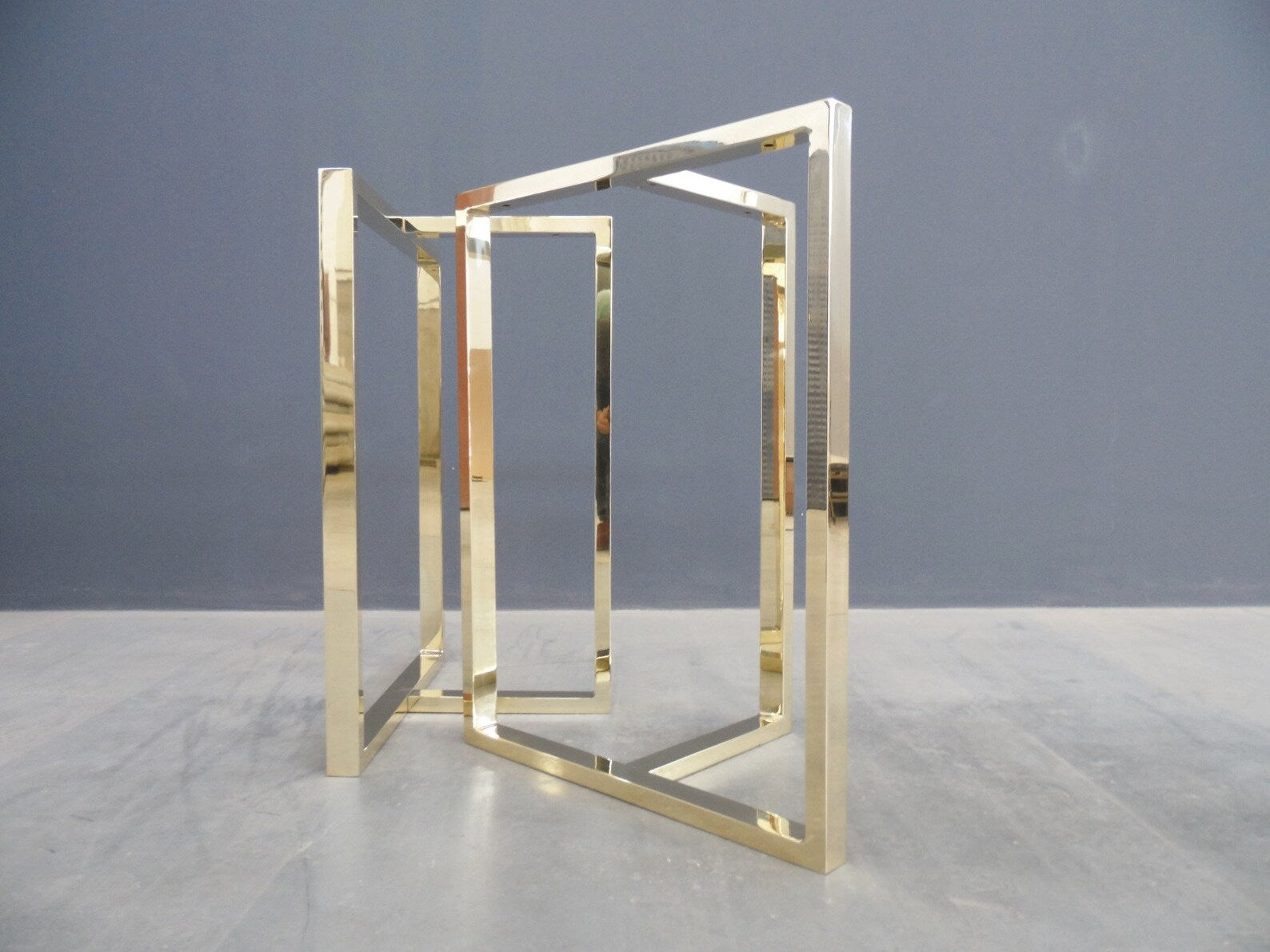 Brass Counter Height Legs |40" X 23" X 11" T Look Table Trestle Brass Table Legs | Set(2)