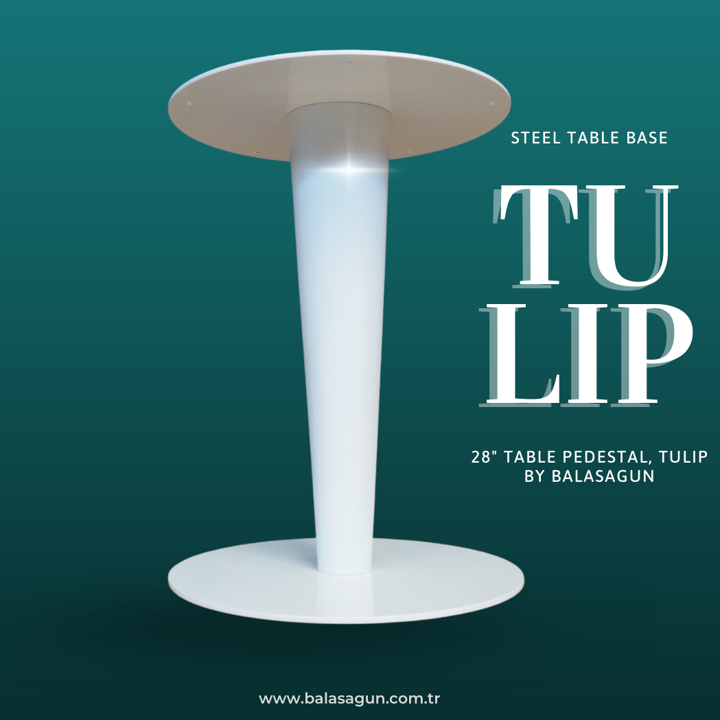 Steel Table Base , Round Table Pedestal, TULIP by Balasagun