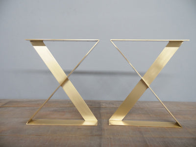 x frame flat steel brass brushed 